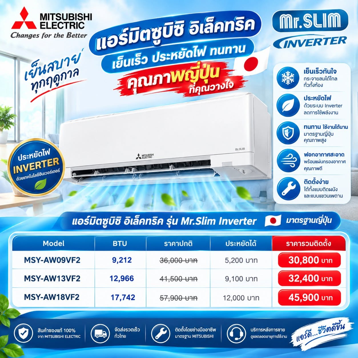แค็ตตาล็อก Mitsubishi Electric Mr. Slim Inverter